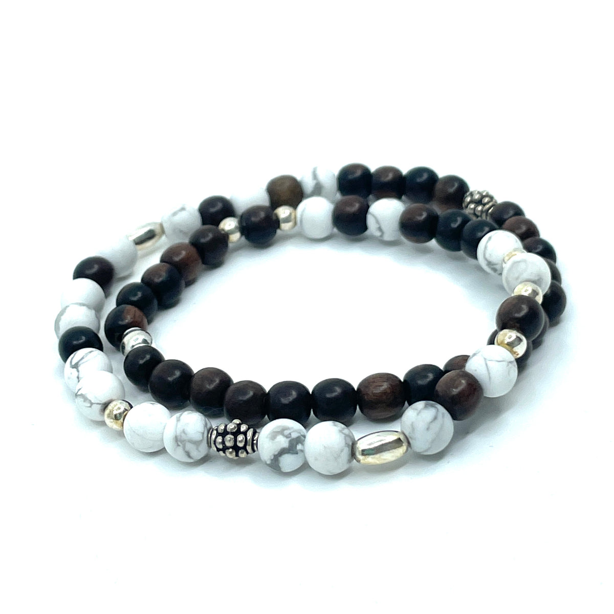 Armband mit Magnesit & Holz